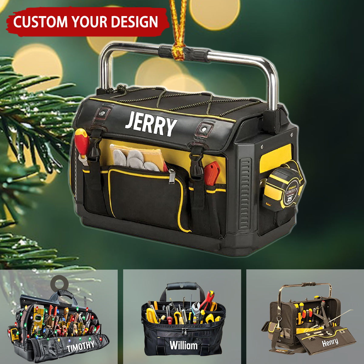 Plumber Tool Bag Personalized Christmas Ornament, Gifts For Plumber