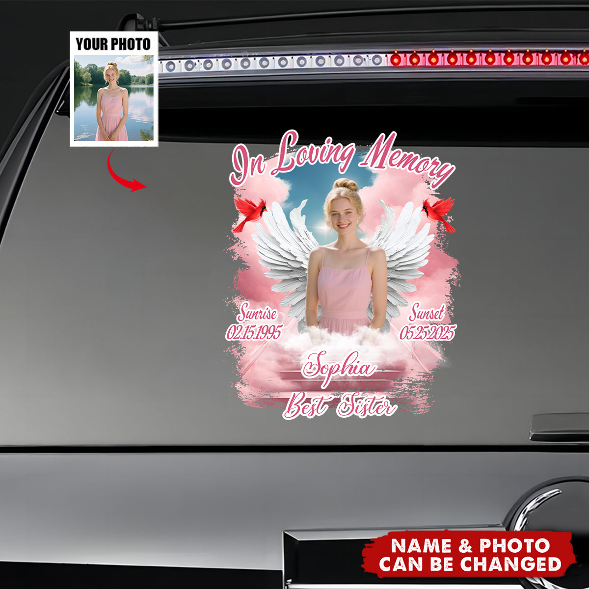 Custom Upload Photo In Loving Memory Car Sticker
