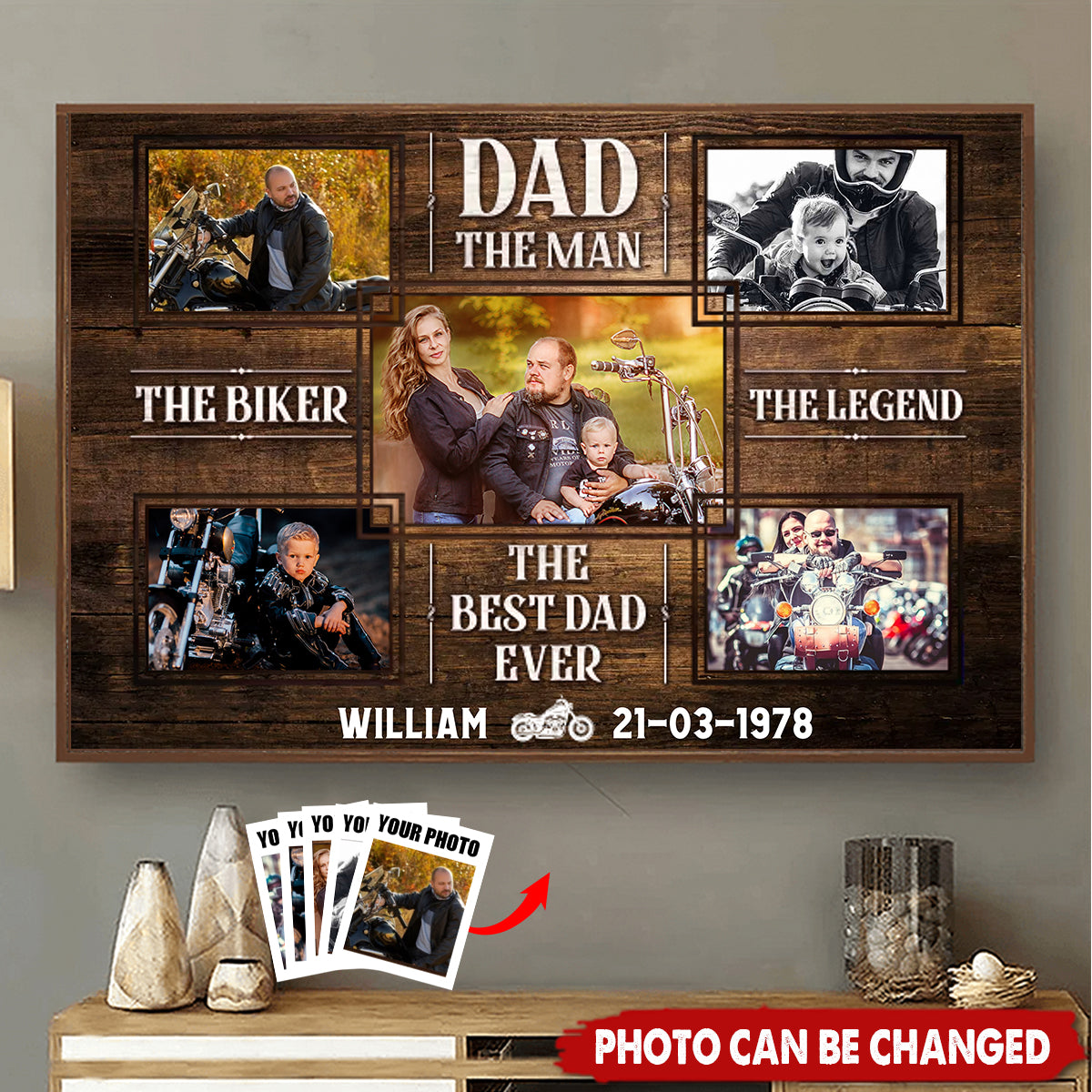 Motorcycle Lover The Legend Dem Canvas - Personalized Canvas Prints,Gift for  Dad, Father's Day Gifts, Gift For Bikers