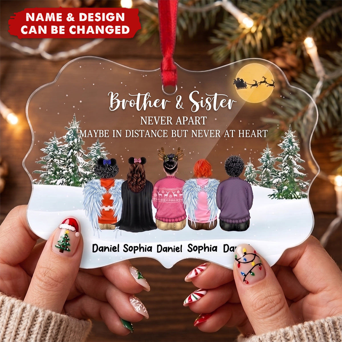 Family Never Apart, Gift For Family, Personalized Acrylic Ornament, Christmas Family Ornament, Christmas Gift