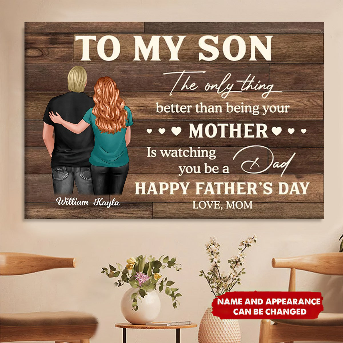 To My Son From Mom Happy Father's Day - Personalized Canvas Prints