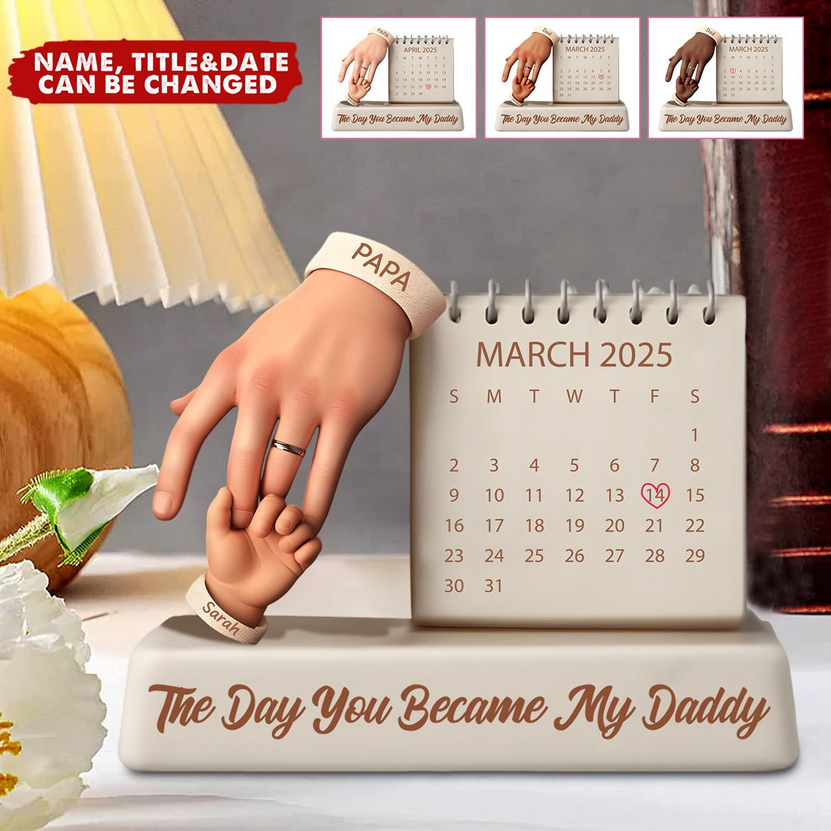 The Day You Became My Daddy - Personalized Father Shaped Acrylic Plaque, Gift For Dad