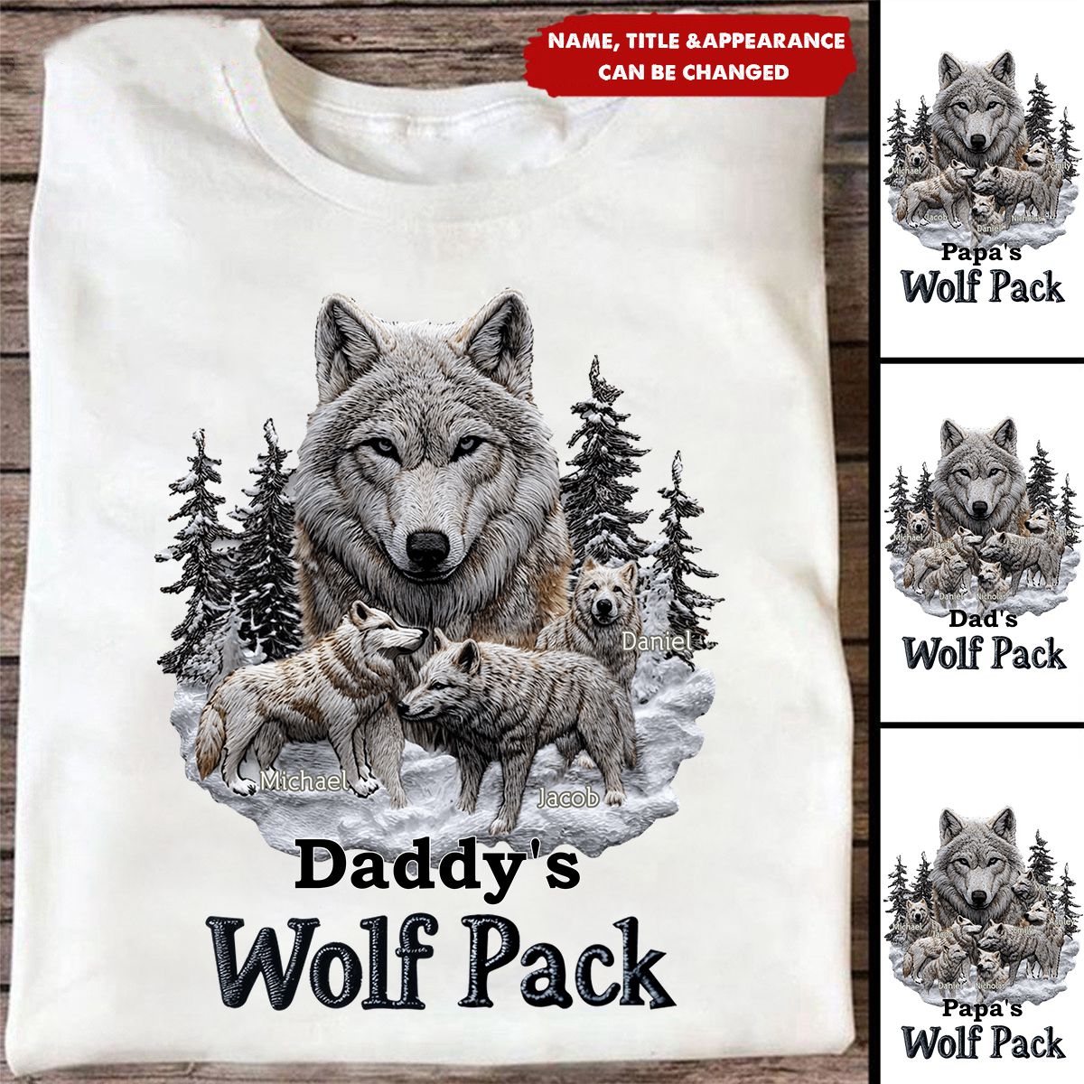 Papa's Wolf Pack - Personalized Shirt- Father's Day, Gift For Dad