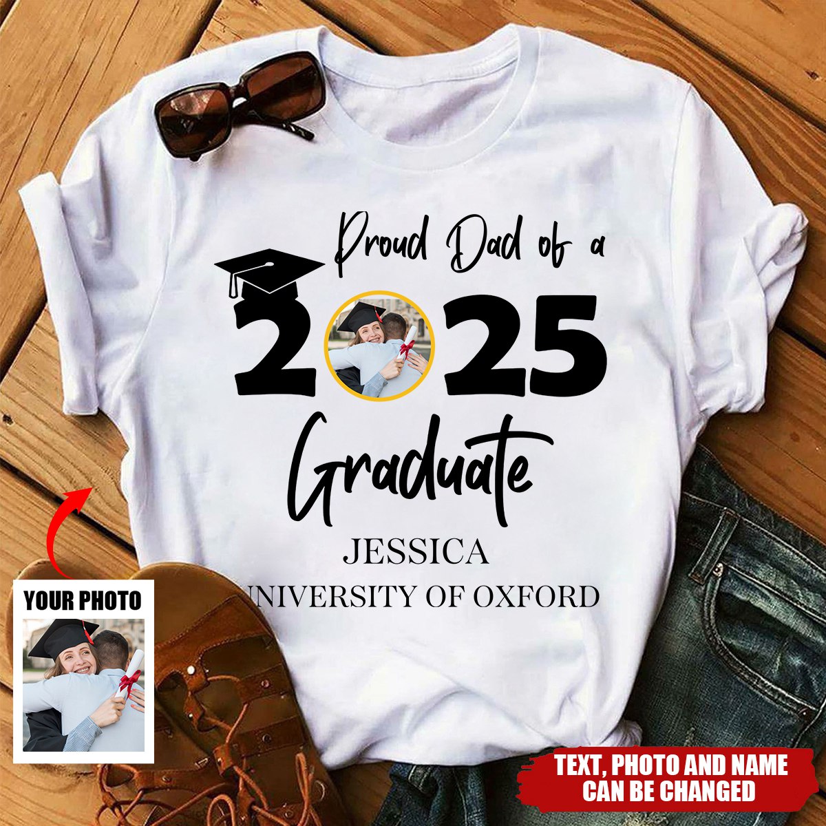 Proud of a 2025 Graduate- Personalized Family Shirt - Gift For Graduation
