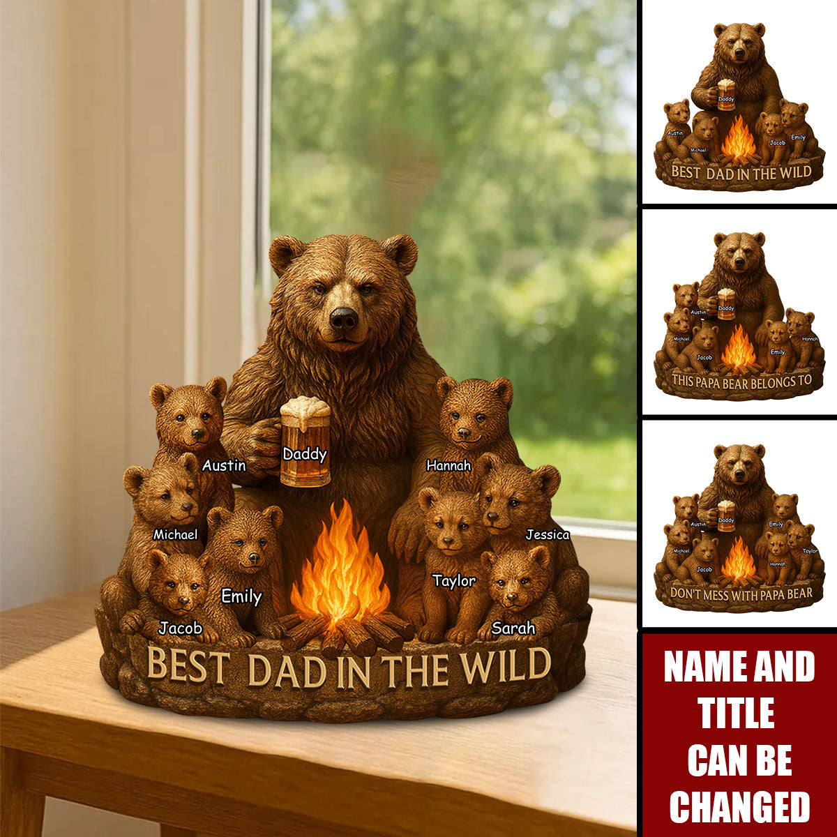 Best Dad In The Wild - Personalized Father Shaped Acrylic Plaque, Father’s Day Gift for Dad