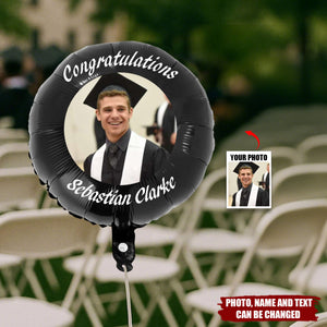 Multicolor Photo Inflatable Helium Quality Balloons with Text - Personalized Balloons, Gift for Graduates