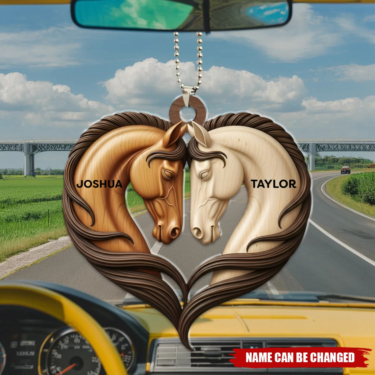 Horse Couple - Personalized Acrylic Ornament, Car Hanger,  Gifts For Couple