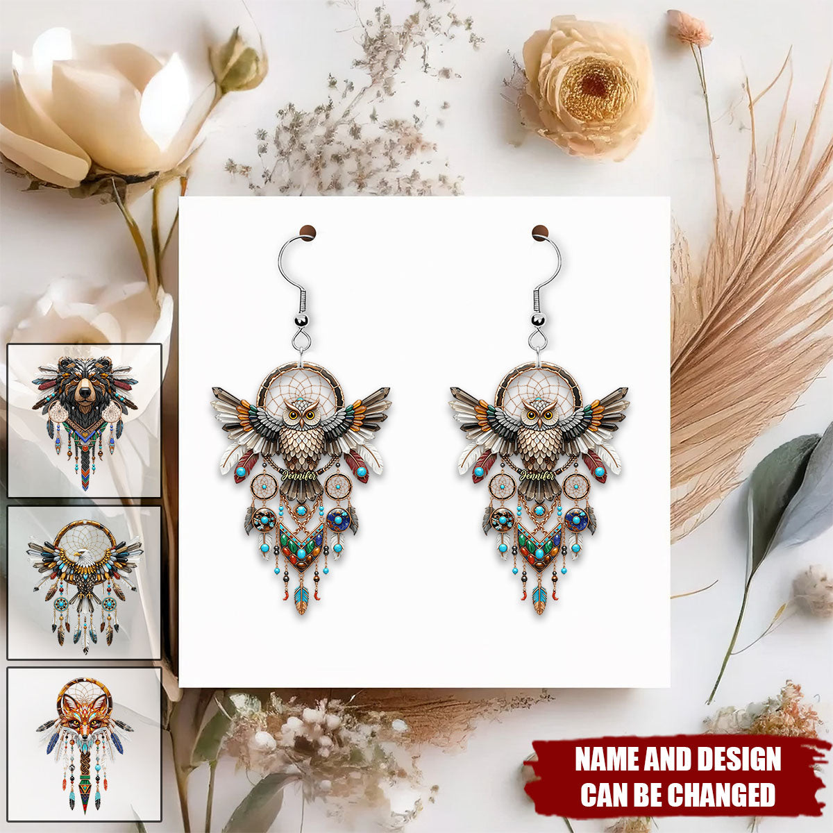 Native American Earrings - Personalized Earrings, Gift For Her