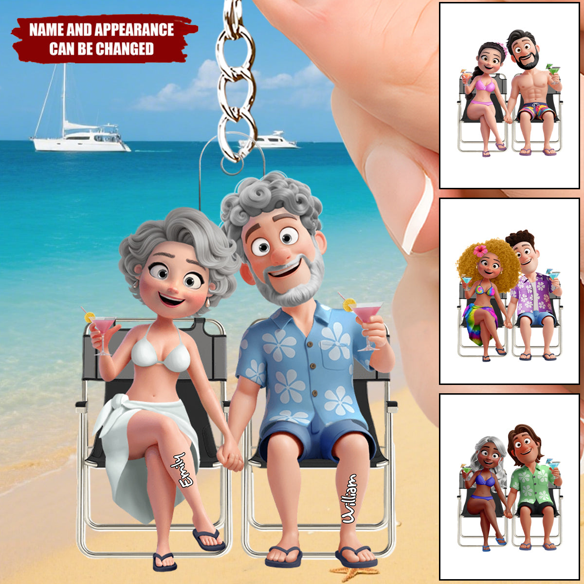 Summer Couples - Personalized Memorial Acrylic Keychain