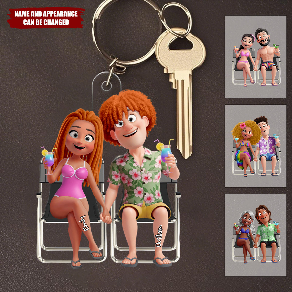 Summer Couples - Personalized Memorial Acrylic Keychain