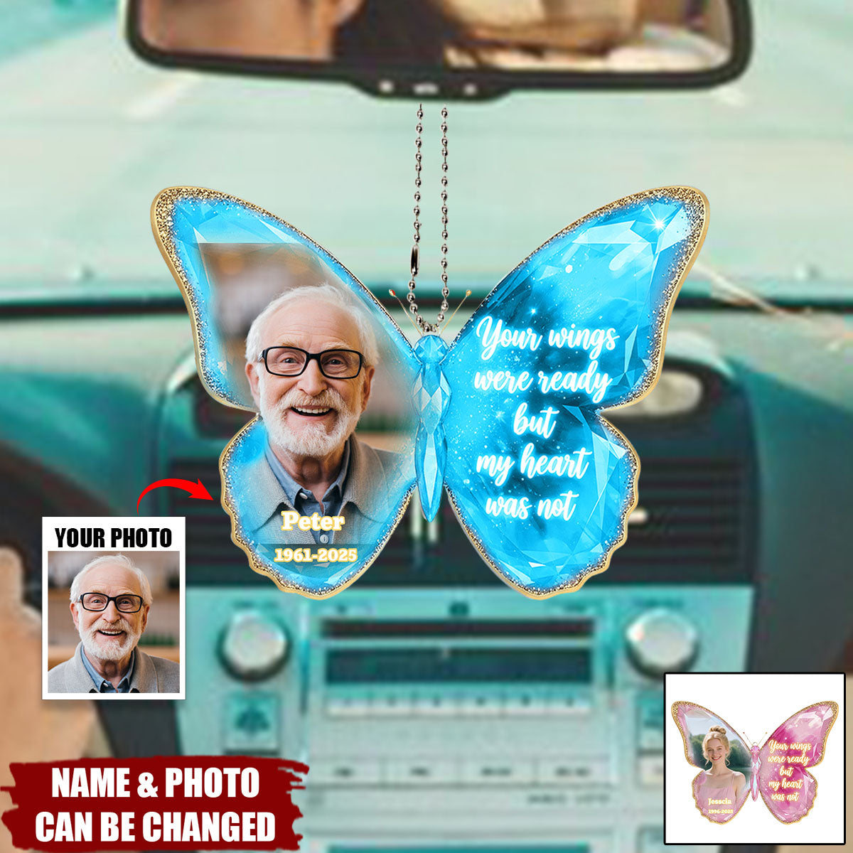 Memorial Car Ornament - Custom Photo Gifts For Loved Ones