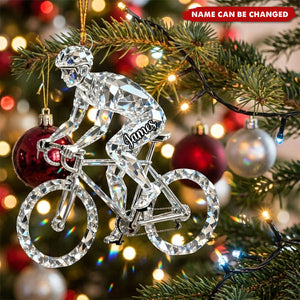 Personalized Bicycle Christmas Ornament - Custom Acrylic Keepsake Gift for Cycling Enthusiasts and Cyclists