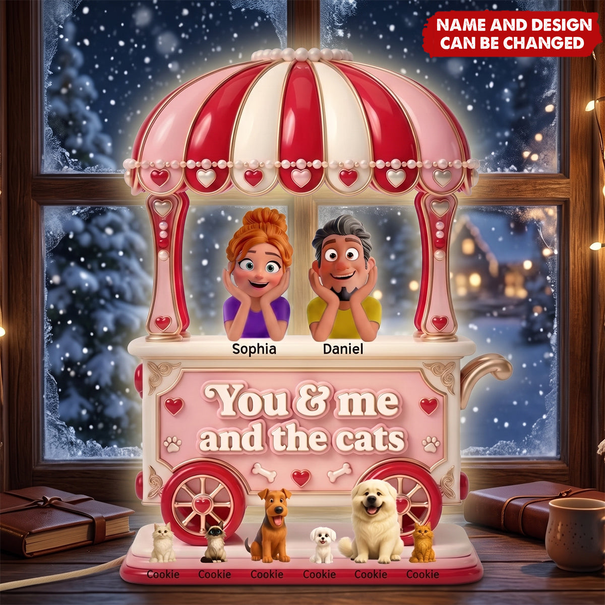 Couple Sweet Little Pet Gang Light Box - Personalized Gifts For Couple