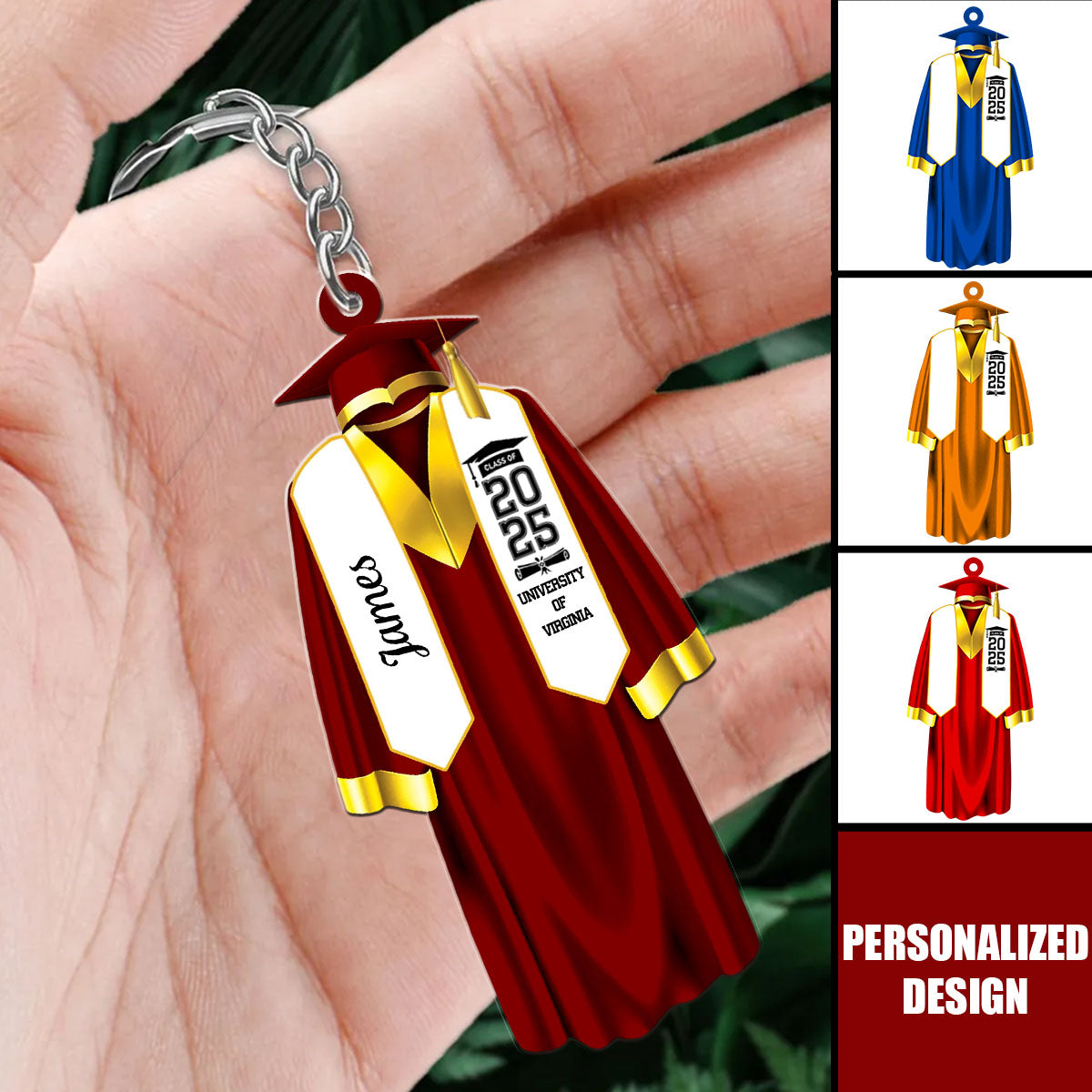 Personalized Graduation Keychain, Custom Name Class Of 2025 Keychain, Graduation Gift