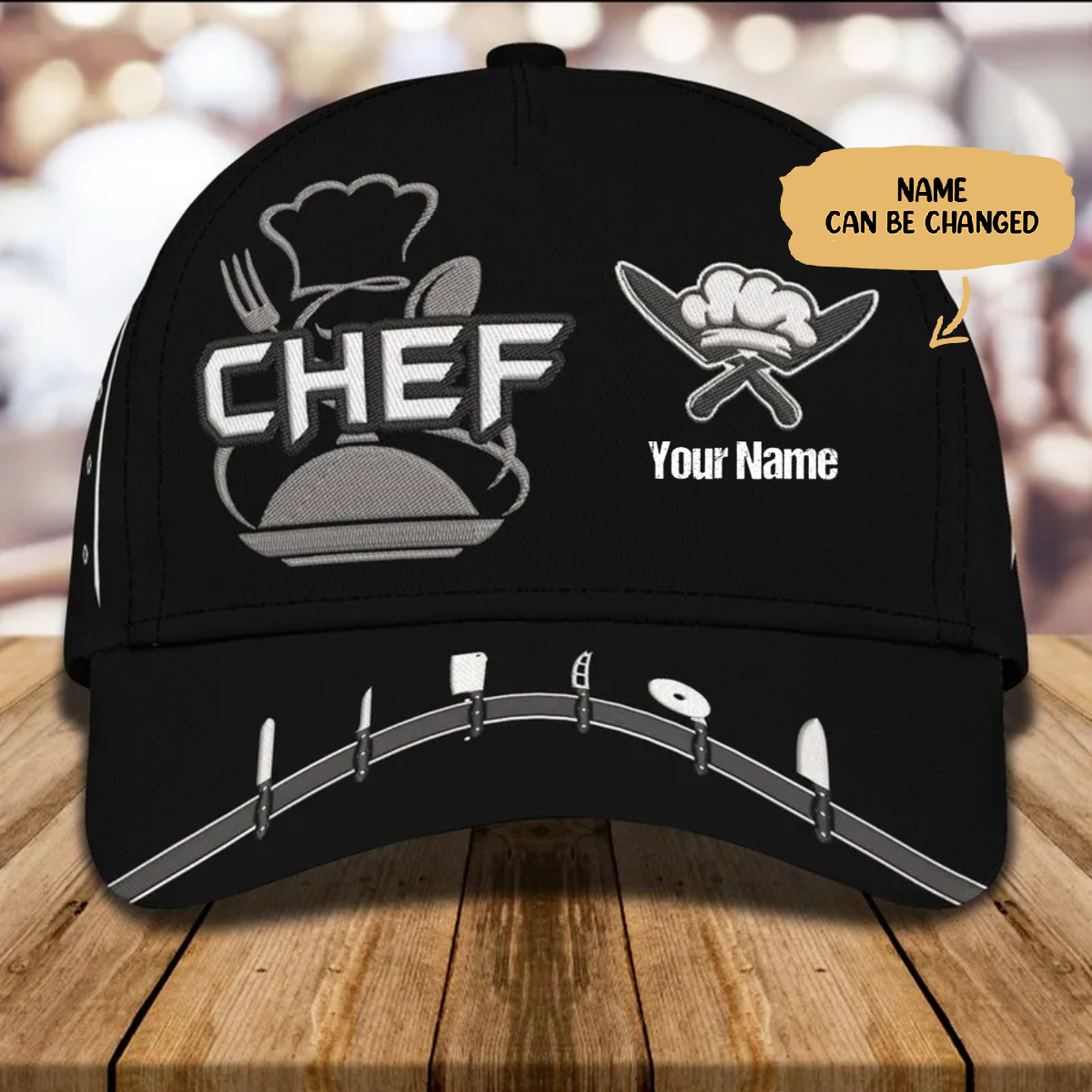 Chef - Chef Cap Custom Name Cook Cap Chef Classic Cap